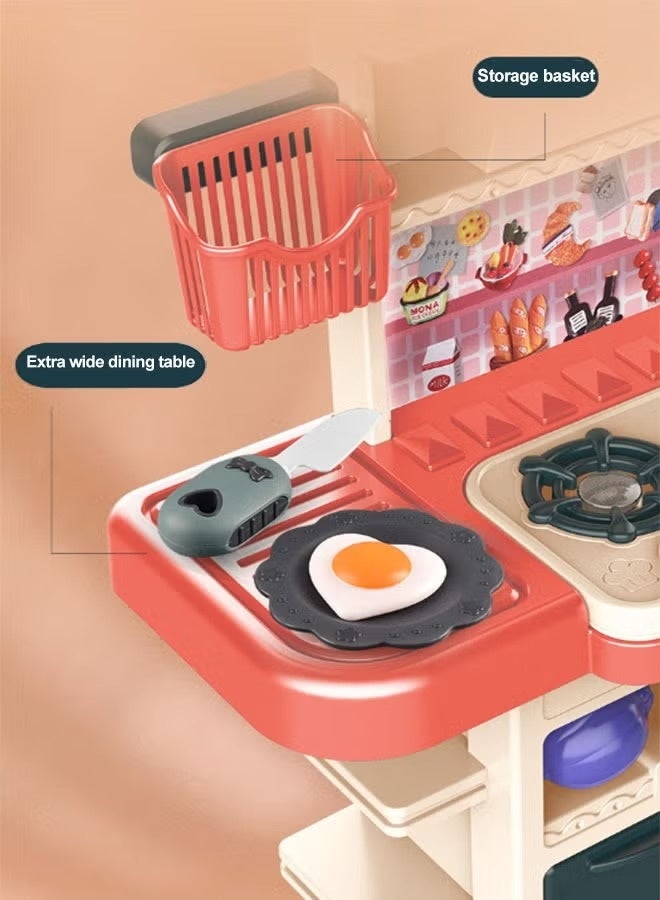 Realistic Kids Kitchen Playset with Lights & Sounds – Pretend Cooking Stove, Sink & Oven Toy with Spray Feature - Image 5